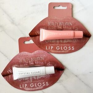 NWT Beauty Intuition Hydrating Nourishing Lip Gloss Light Nude & Crystal Clear